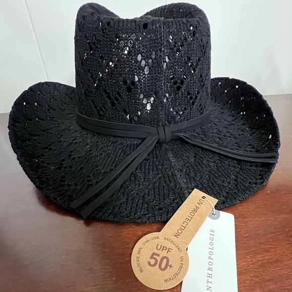 Anthropologie Cheveux Corp. Crochet Belted Rancher hat in black - Picture 7 of 11